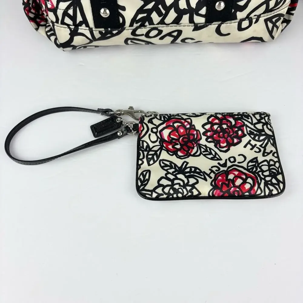 Coach Poppy Daisy Floral Graffiti Bag & Wristlet